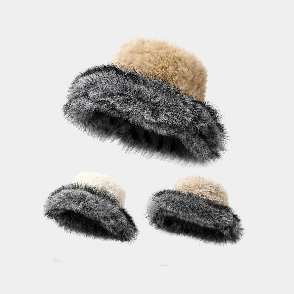 

Fashionable big hat fisherman hat women's thickened cold-proof plush hat