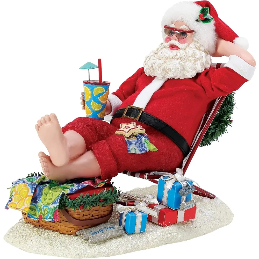 

Dreamy Wonderful Santa by The Sea Beach Sippy Cup Figurine, 11 x 6.5 x 8.5 inches, Multicolor Painted Figurines Christmas Decor