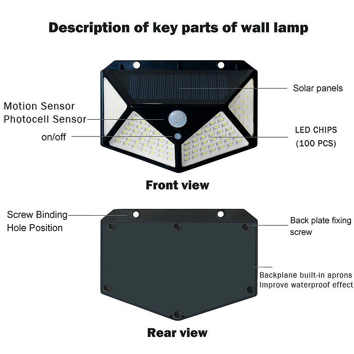 Détecteur de mouvement PIR multifonctionnel, lumière du soleil solaire à LED, lampe de jardin, budgétaire ultra lumineux, mur et rue, 62IP65