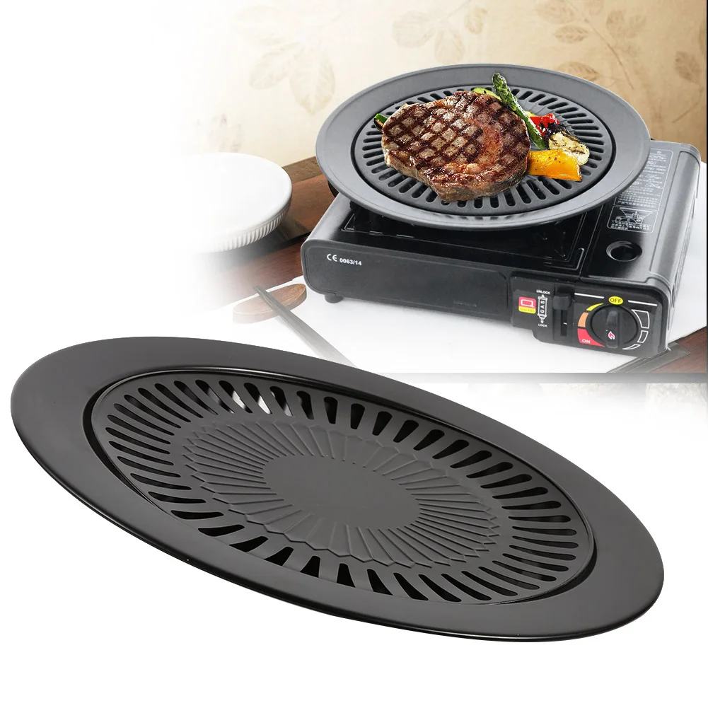 Smokeless Barbecue Grill Pan Gas Household Non-Stick Gas Stove Plate Electric Stove Baking Tray BBQ Grill Barbecue Tool Outdoor