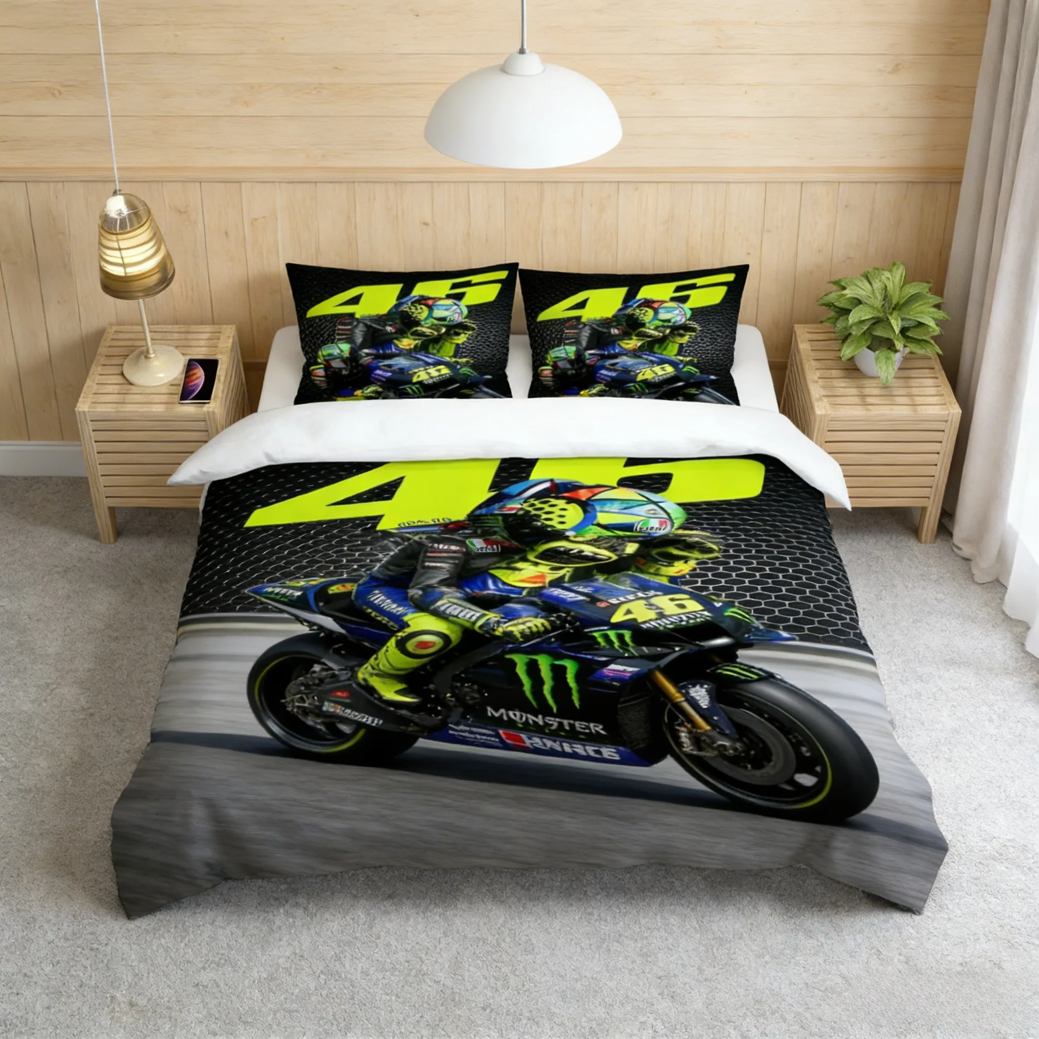 Conjuntos de cama para adolescentes Moto R-Rossi 46, conjunto de roupa de cama para crianças e meninos, capa de edredom com fronha, conjunto de roupa de cama têxtil para casa