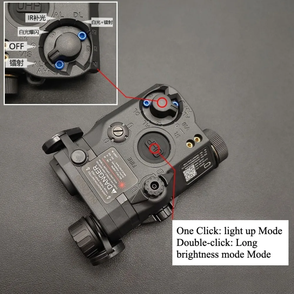 PEQ-15 Airsoft Rosso Verde Dot Laser Sight PEQ15 Scatola batteria Tattica LED Torcia Arma Pistola Luce Accessori Misura 20mm Rail