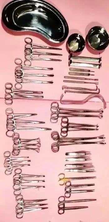 2026 NEW 50 Pcs General Surgery Laparotomy Instruments Set Abdominal Exploration Hemostatic Tissue Forceps Tool Kit Hardware