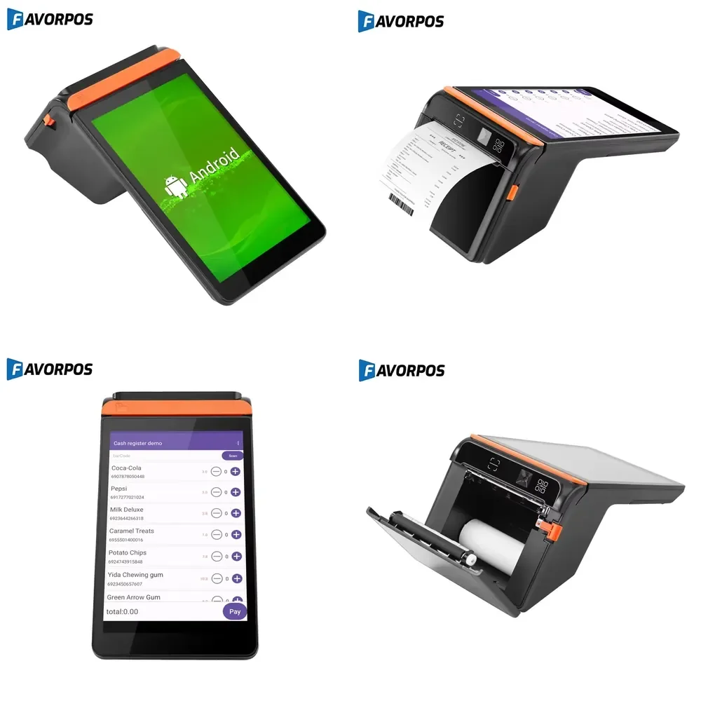 Android Handheld Pos With Printer NFC Pos Systems Portable Touchscreen Pos