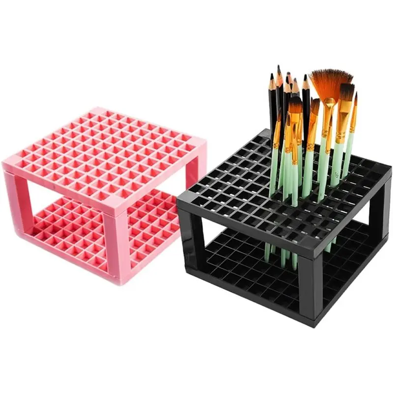 2 Pcs Paint Brush Holder 96 Slot Supply Organizer, For Pens,Brushes,Eyebrow Pencil Storage Organization Display Stand