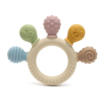 Nuovo anello per bambini in silicone multicolore a mano Mass...