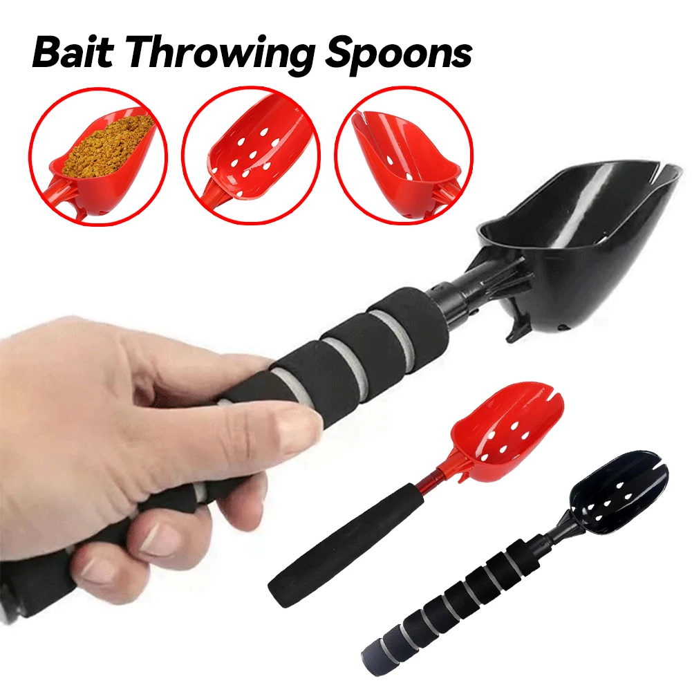 ملاعق رمي الطعم قابلة للسحب، ملعقة جاذبة خفيفة الوزن، مقبض طويل غير قابلة للانزلاق، ملحقات أدوات صيد الأسماك
