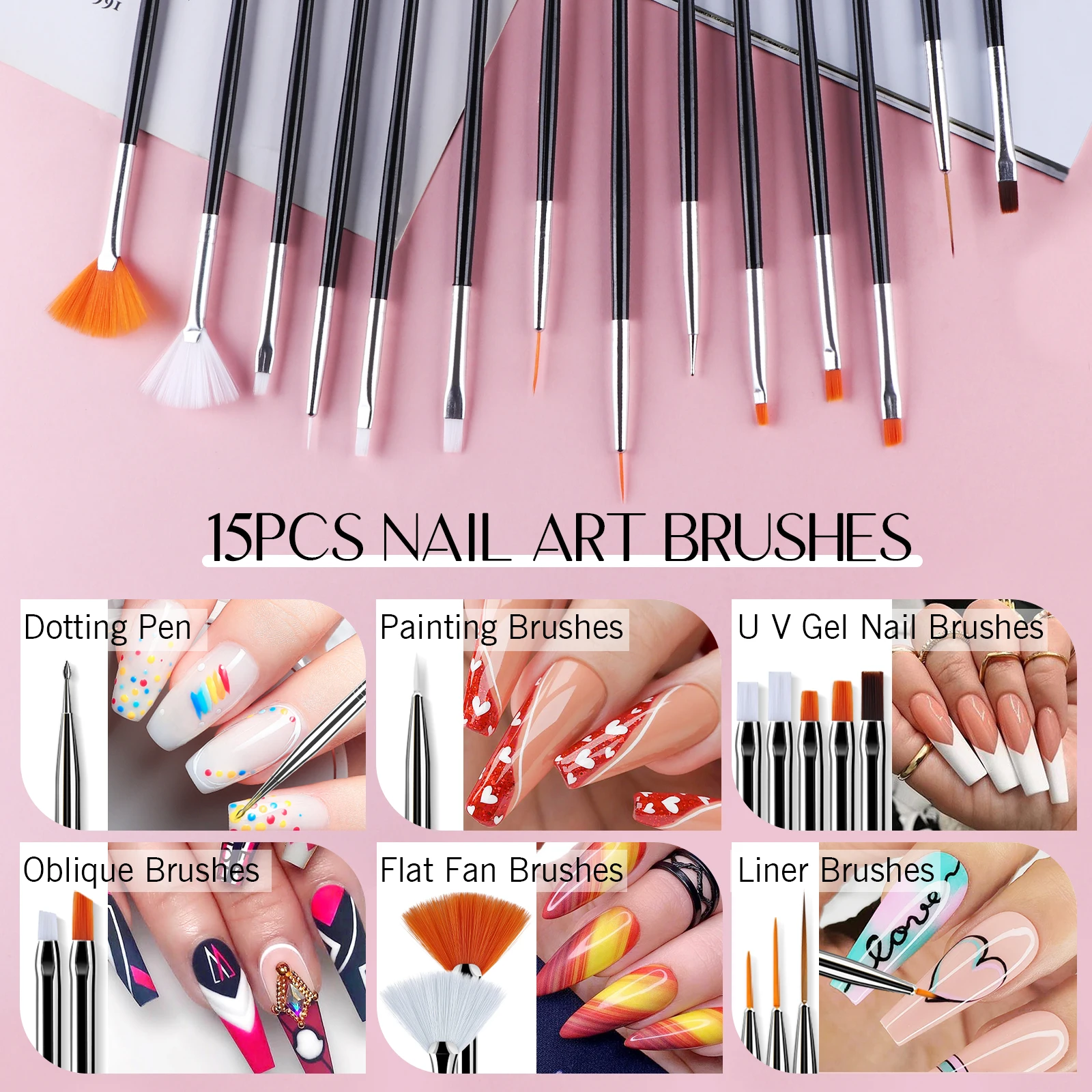 SAVILAND 31pcs Nail Art Brushes Design Tip Painting Drawing Carving Dotting Pen Liner Acrylic Gel UV Polish Manicure Tools