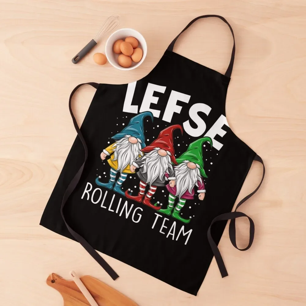 

Lefse Making Roing Team Gnome Buffao Paid Gnomes Xmas, I Love This, Graphics Apron Utensils For Kitchen Kitchen Chef Apron