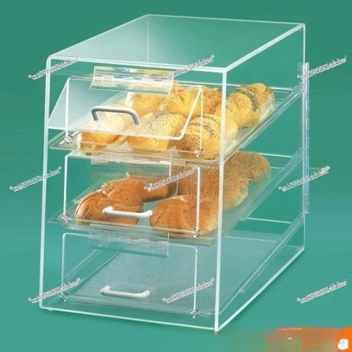 Acrylic Square Transparent Cake Dessert Macaron Donut Cookie Drawer Bread Dust Display Cabinet