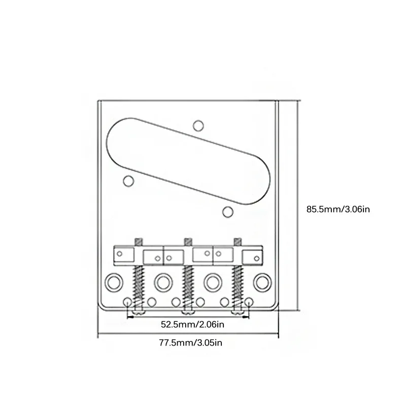 Electric Guitar Hardtail Bridge Brass Compensated Saddles, 3-Intonation Saddle Fixed Bridge Guitar Parts & Accessories