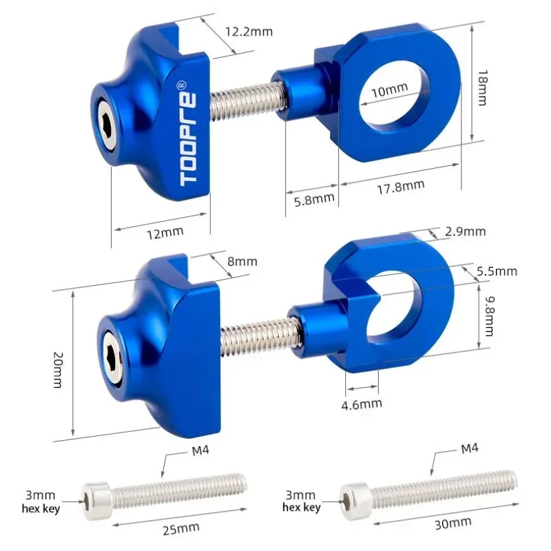 Adjustable Bicycle Chain Tensioner for Single Speed Fixed Gear Folding Bikes Rear Stay Chain Regulator Secure Prevent Chain Drop