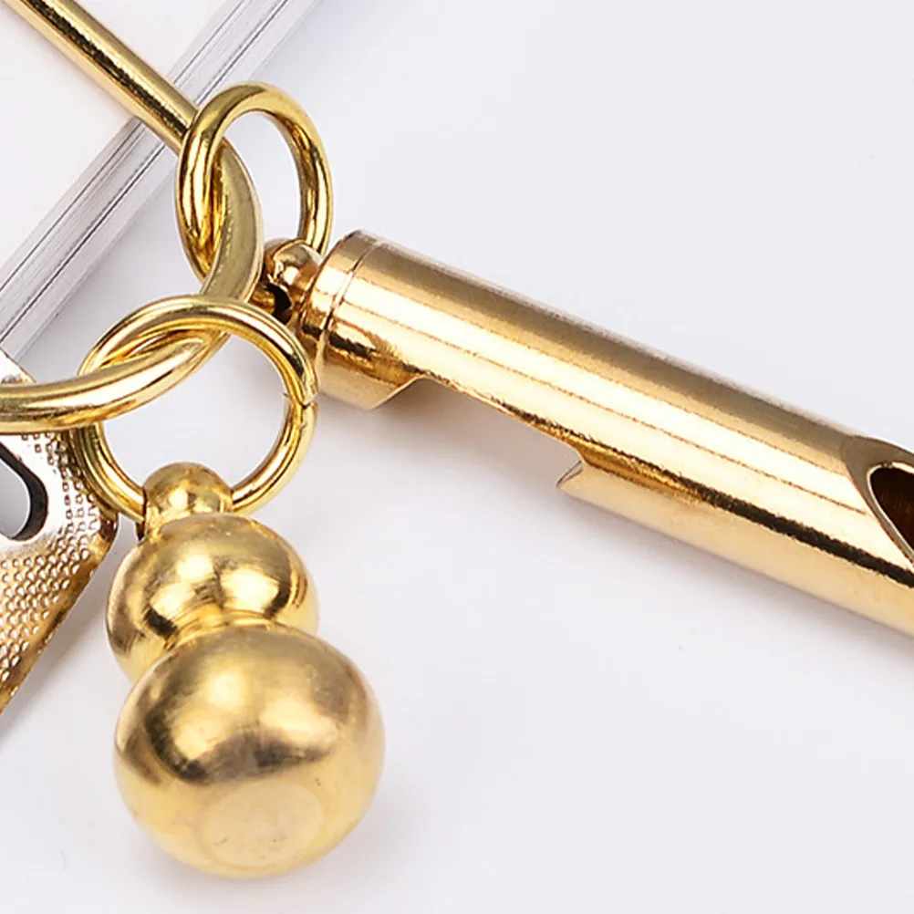 

2Pcs Loud Copper Emergency Whistle with Bottle Opener Function Portable Mini Design for Outdoor Sports Pet Training Safety