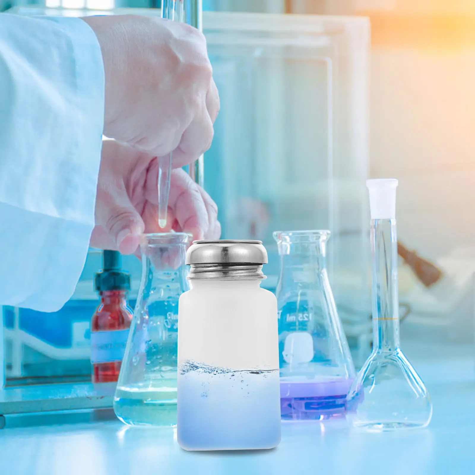 

Набор из 2-х антистатических дозаторов для спирта из нержавеющей стали, 250 мл, с помпой, для хранения жидкостей, для снятия макияжа, для очистки, для нейл-арта