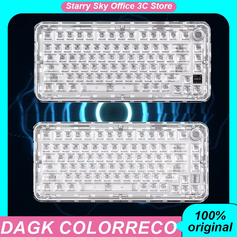 

Dagk Colorrecof81/F81pro Mechanical Keyboard Wireless Bluetooth 3mode Ice Crystal Keycaps Hot Swap Rgb Game Office Keyboard Gift