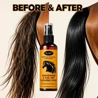 KJM Horse Mane Tail Detangling Spray Mild Natural Botanical Extract Quick Smooth Soft Shiny Non Greasy Equine Daily Groom Spray