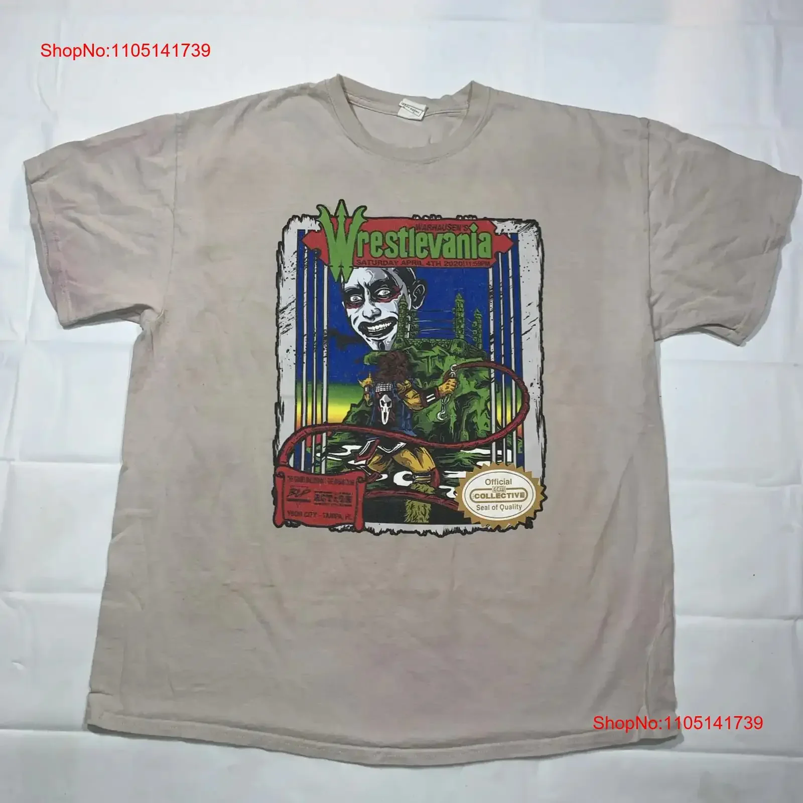 

Danhausen GCW shirt Castlevania Wrestling T AEW ROH Size XL vintage Washed Top For Everyday Wear Soft graphic Casual Breathable