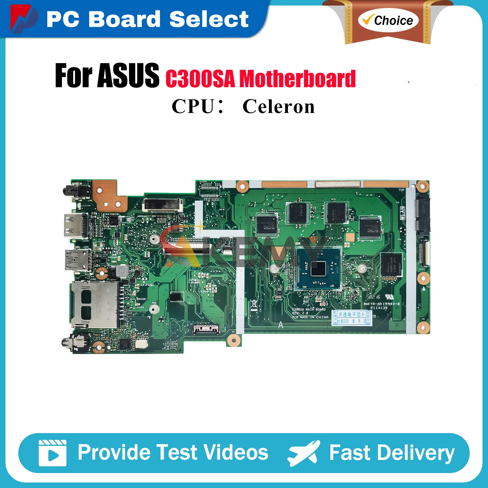 

C300SA Материнская плата для ноутбука ASUS Chromebook C300S C300SA Материнская плата для ноутбука с процессором Celeron 100% тестирование ОК быстрая доставка stk