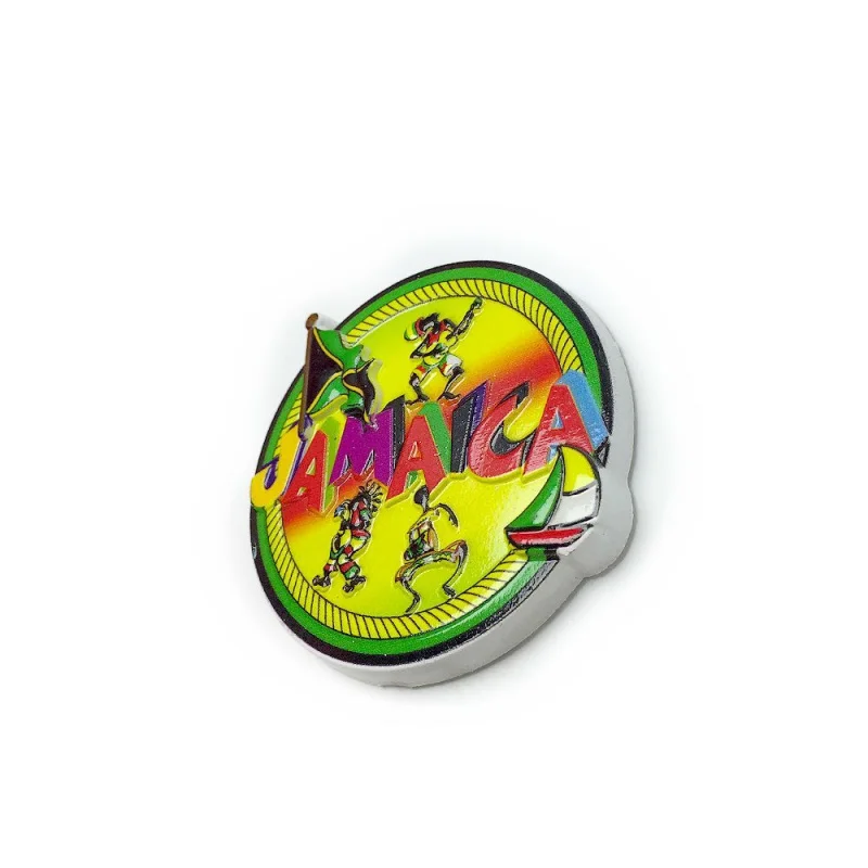 3D Resin Jamaica Shaped Refrigerator Magnet Cute Home Decor Room Decor Colorful Font Dancers Flag Sailboat Design