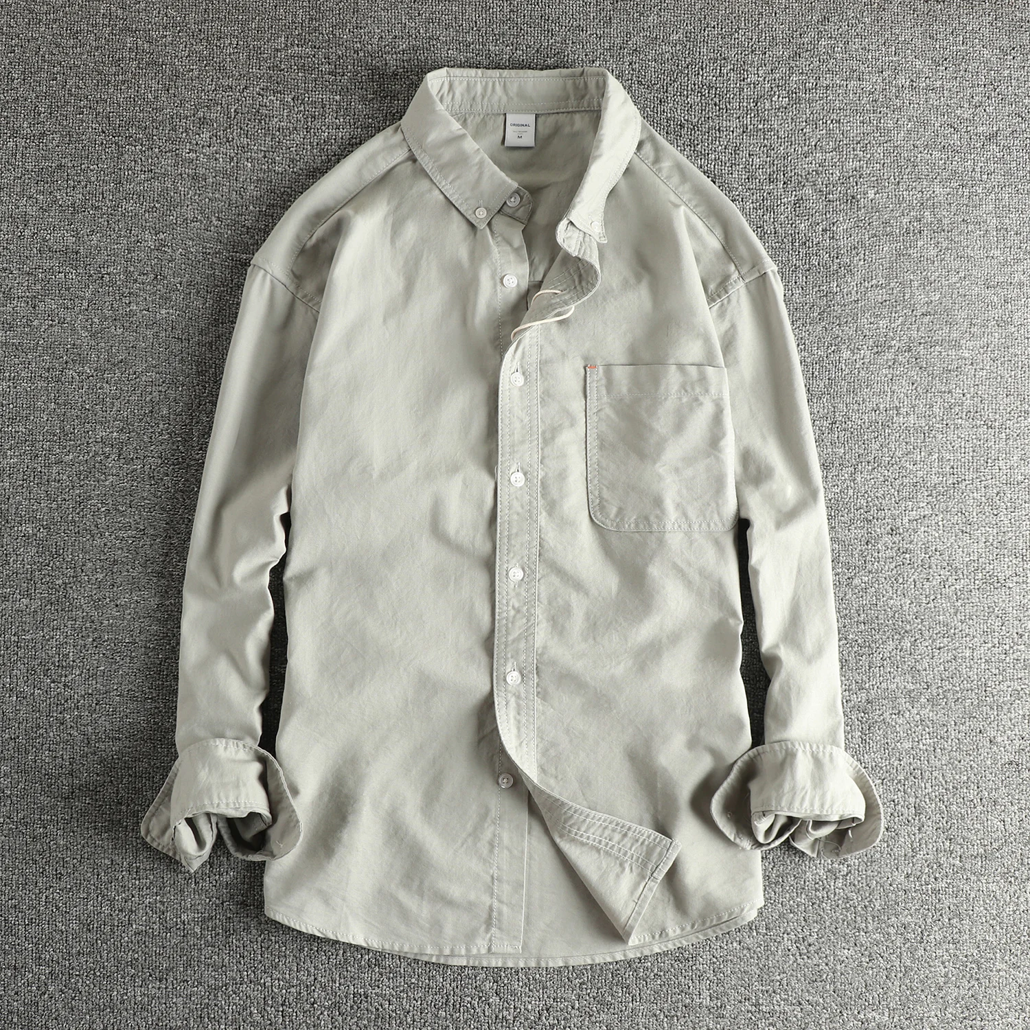 

Retro commuting long-sleeved shirt men's washing spring and autumn new youth shirt jacket top