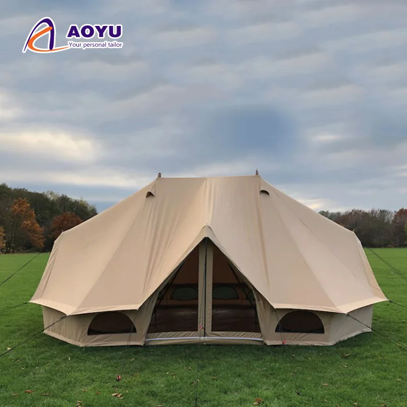 

High Quality Outdoor Waterproof Glamping Manufacturers Outdoor Luxury Cotton Oxford Yurt Tent 3 4 5 6m