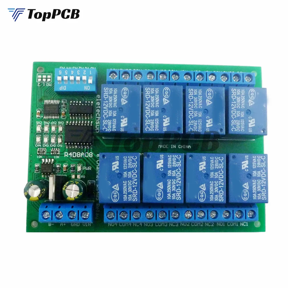 Imagem -05 - Placa de Relé Modbus Rtu Uart Interruptor de Controle Remoto Din35 Rail Box para Plc Automação Controle Módulo de Expansão dc 12v ch Rs485