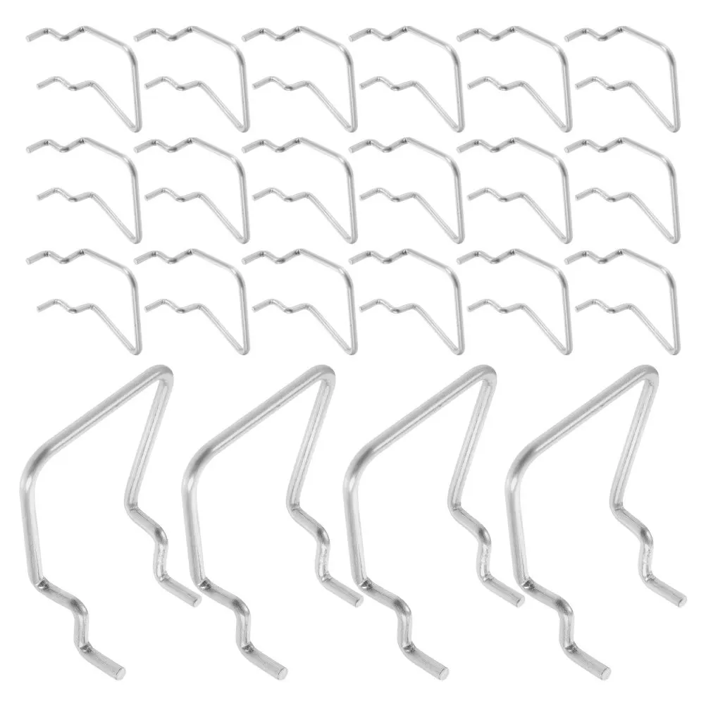 30Pcs Stainless Steel Pegboard Hooks 3.5mm Thick Polished Edge Double Loop Tool Mount Hooks for 25Mm Spacing Pegboard Tool