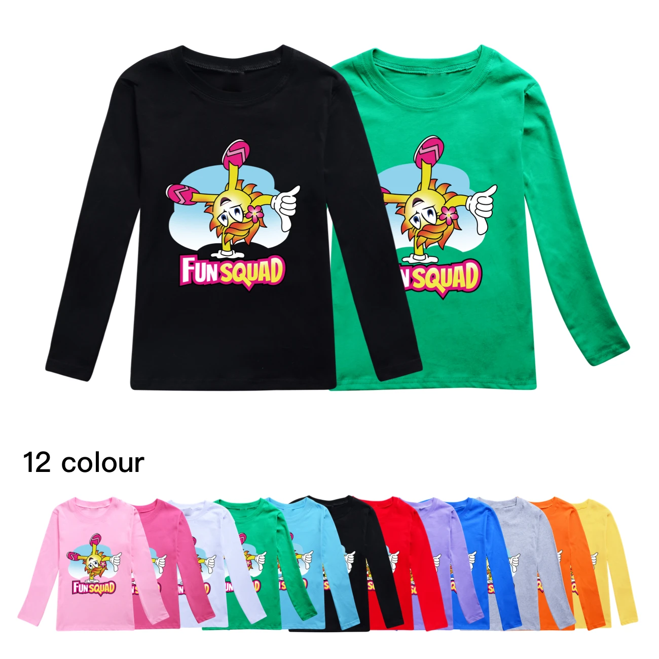 Fun Squad Gaming Long Sleeve T-shirt Clothes Toddler Baby Kids Boys Girls Cartoon Pullover Sweatshirt Tops Children's Clothing