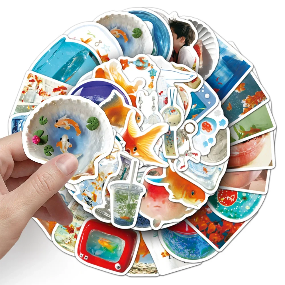 10/30/50pcs Kawaii Goldfish Cartoon Adesivi INS Stile Creativo Graffiti Decalcomanie Decorazione Valigia Telefono Notebook Confezione di adesivi