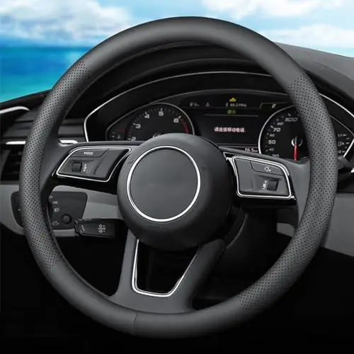 

XHRING Steering Wheel Cover for Chevy Silverado, Equinox, Malibu, Tahoe & More - 14.5"-15"