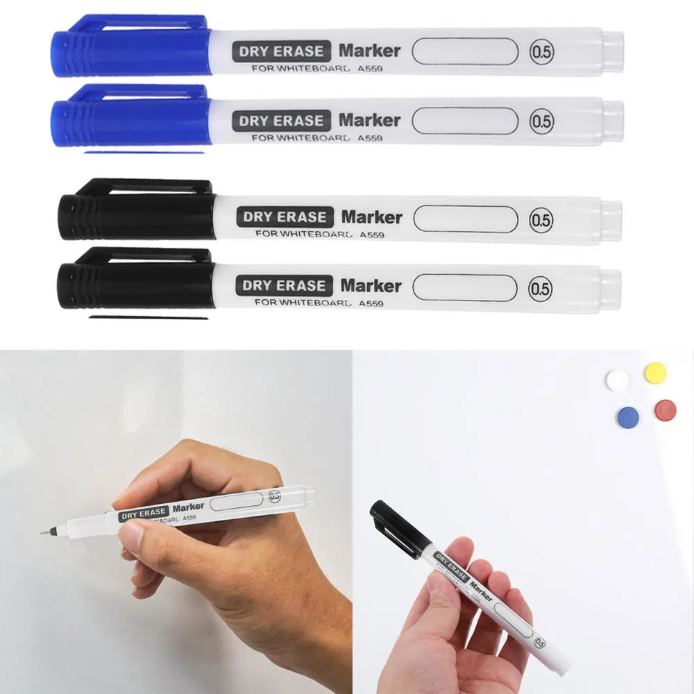 

10 Pcs Erasable Thin Head White Board Pen Whiteboard Marker Pens Marking Erasable Markers Classroom Plastic Student School
