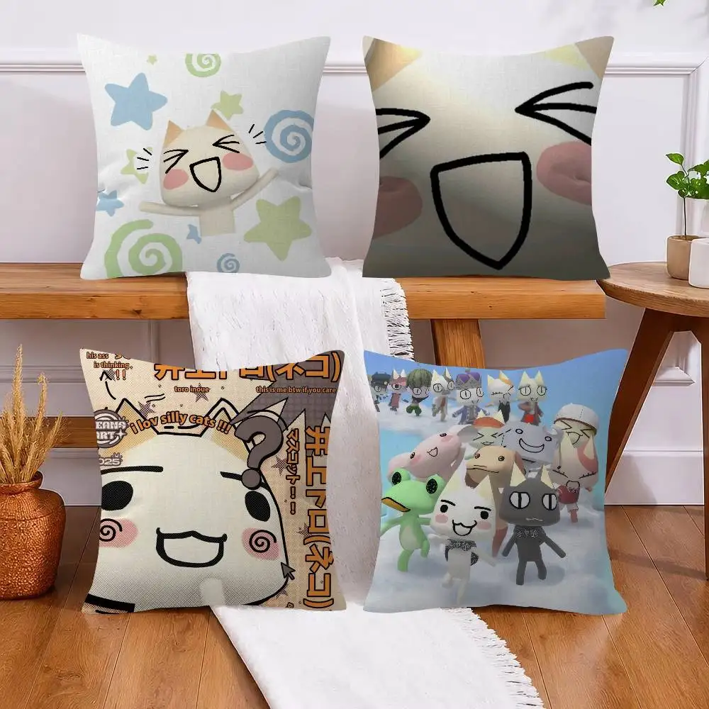 Cartoon Cute Toro Inoue Cat    Personalized Pillow Cover Kids Bedroom Wild Party Decor Pillowcase kid Birthday shower Gift