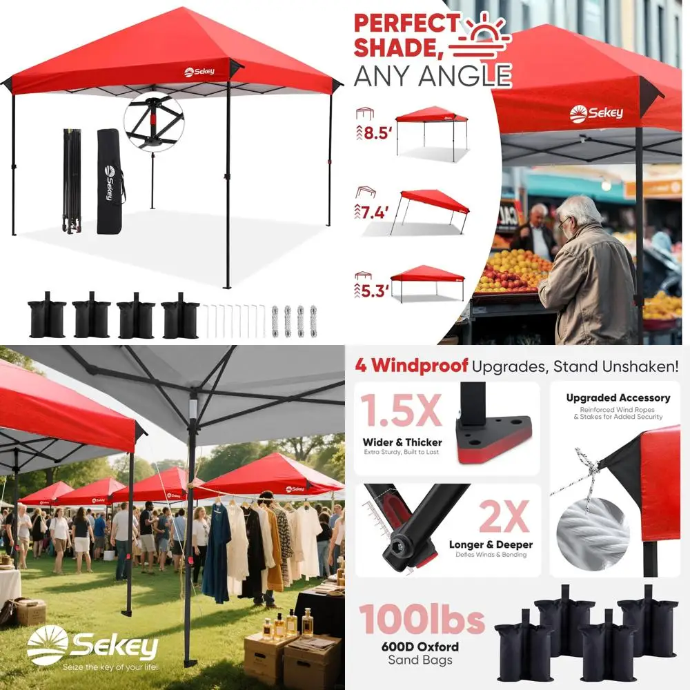 

10x10 Instant Pop Up Canopy with One-Push Setup - 99% UV Protection Outdoor Sun Shelter for Events and Parties