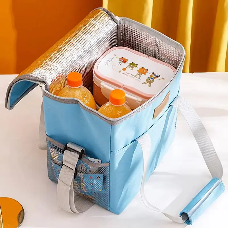

Large Capacity Food Insulation Lunch Bag Camping Picnic Oxford Thermal Box with Crossbody Strap Ice Storage Shoulder Bags