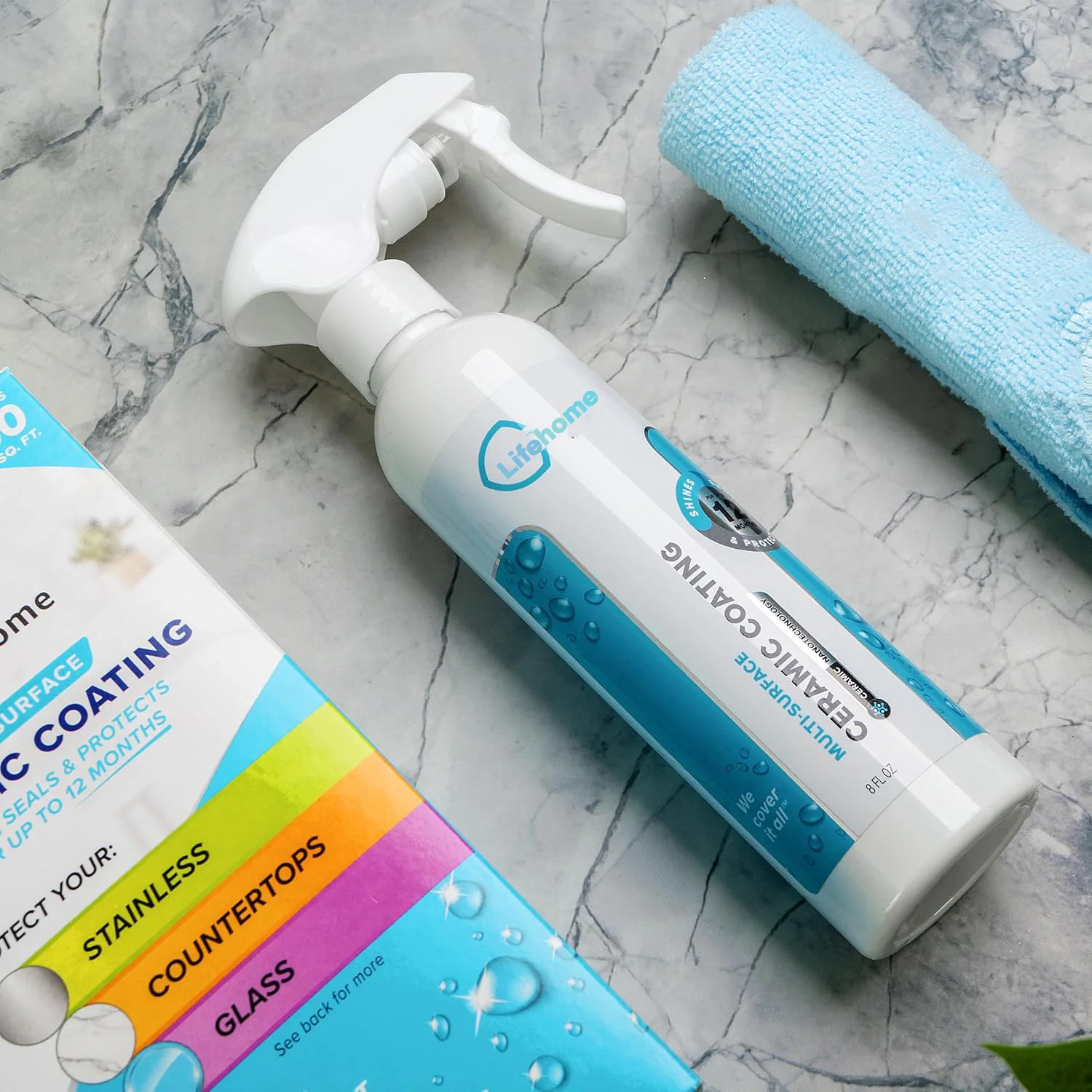 Lifeproof Ceramic Coating Spray Kit Shine Seal Protect Kitchen Bath Surfaces Repels Stains Grime