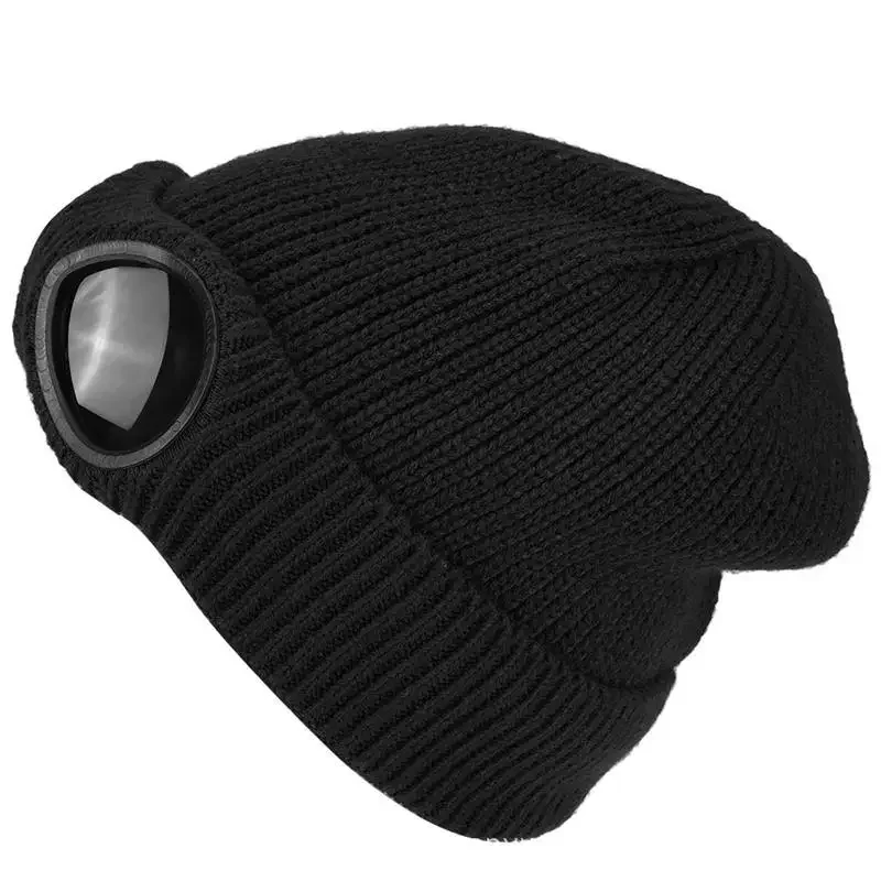 Männer Frauen Winter Plus Plüsch Dicker Wärmer Motorhaube Damen Beiläufige Kappe Acryl Gestrickte Warme Brille Hüte Skullies Beanies R82 – Detail 8