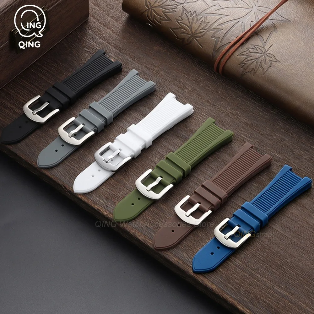 25mmx13mm Silicone Strap for Patek Philippe Band Series 5711/5712/5980 Women Men Waterproof Bracelet Smartwatch Sport Watchbands