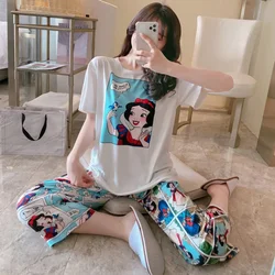 Disney New Mickey Mouse Pajamas Silk Women's Casual and Lightweight Comfortable Breathable Please Cool Suit Cute Home Pajamas