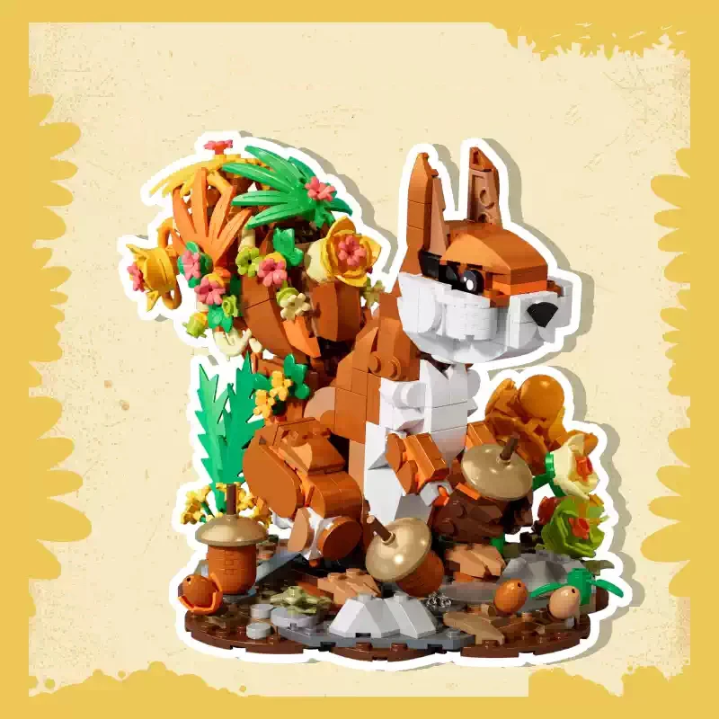 Idee Dieren Afbeeldingsblok Ijsbloem Staart Eekhoorn Bouwmodel Sets Bouwsteen Speelgoed Collectie Voor Kinderen Geschenken