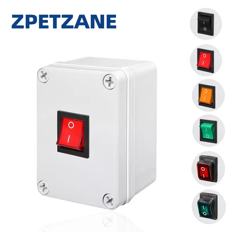 

Ship Type Rocker Switch Button Box KCD4 Light And Dark Installation 86mm With Light Waterproof Self-locking Two/Three Position