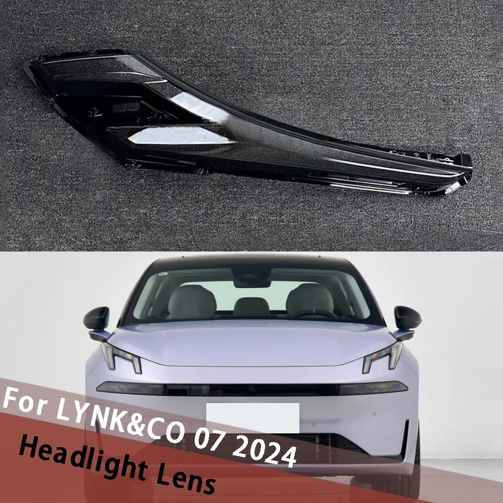 

Head Light Housing For LYNK&CO 07 2024 Headlamp Cover Transparent Headlight Shell Lens Plexiglass Replace Original Lampshade