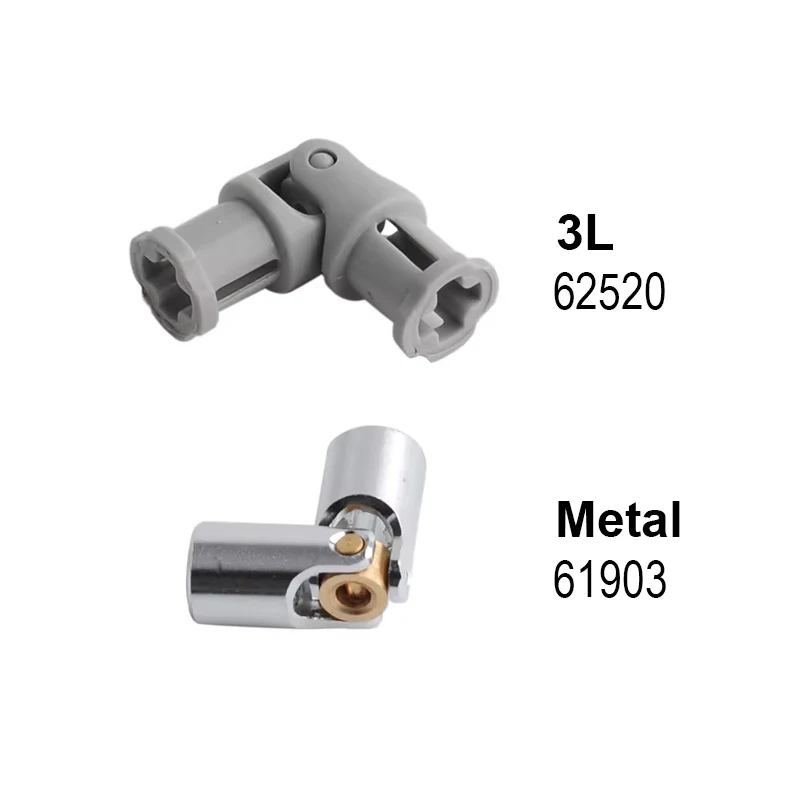 Junta Universal de plástico/Metal, ladrillos de 3L, funciones de potencia MOC, acoplamiento de eje 61903 62520 9244, bricolaje, Compatible con Legoeds