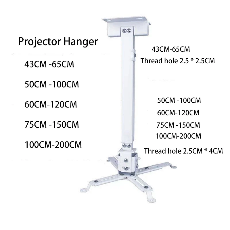Thinyou Projector Mount Universal Stand Ceiling Adjustable Extendable strechable Mount Wall Holder Hanging Projection Bracke