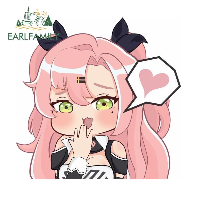 EARLFAMILY Cute Expression Nicole Peeker Decal Car Styling Kawaii Anime Helmet Stickers Vinyl Decals Bumper Window Car Accessory