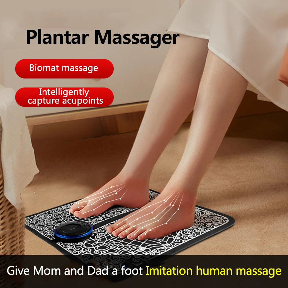 Foot Massager Pad 8 Modes Electric EMS Feet Muscle Stimulator Tens Acupuncture Pulse Massage Mat Relaxation Relieve Pain