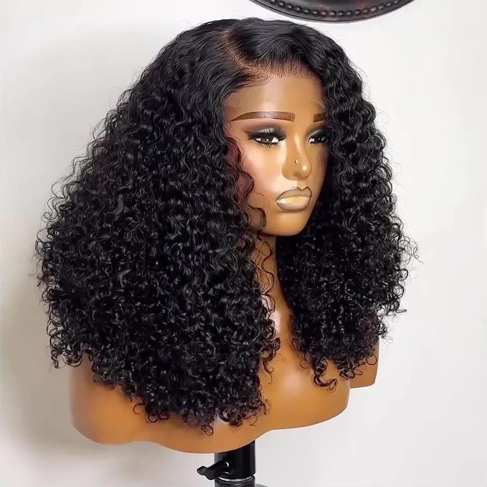 Curly Short Bob Deep Wave 13x4 13x6 HD Lace Front Human Hair Wigs Transparent Lace Frontal Pre Cut 7x5 Glueless Lace Wigs