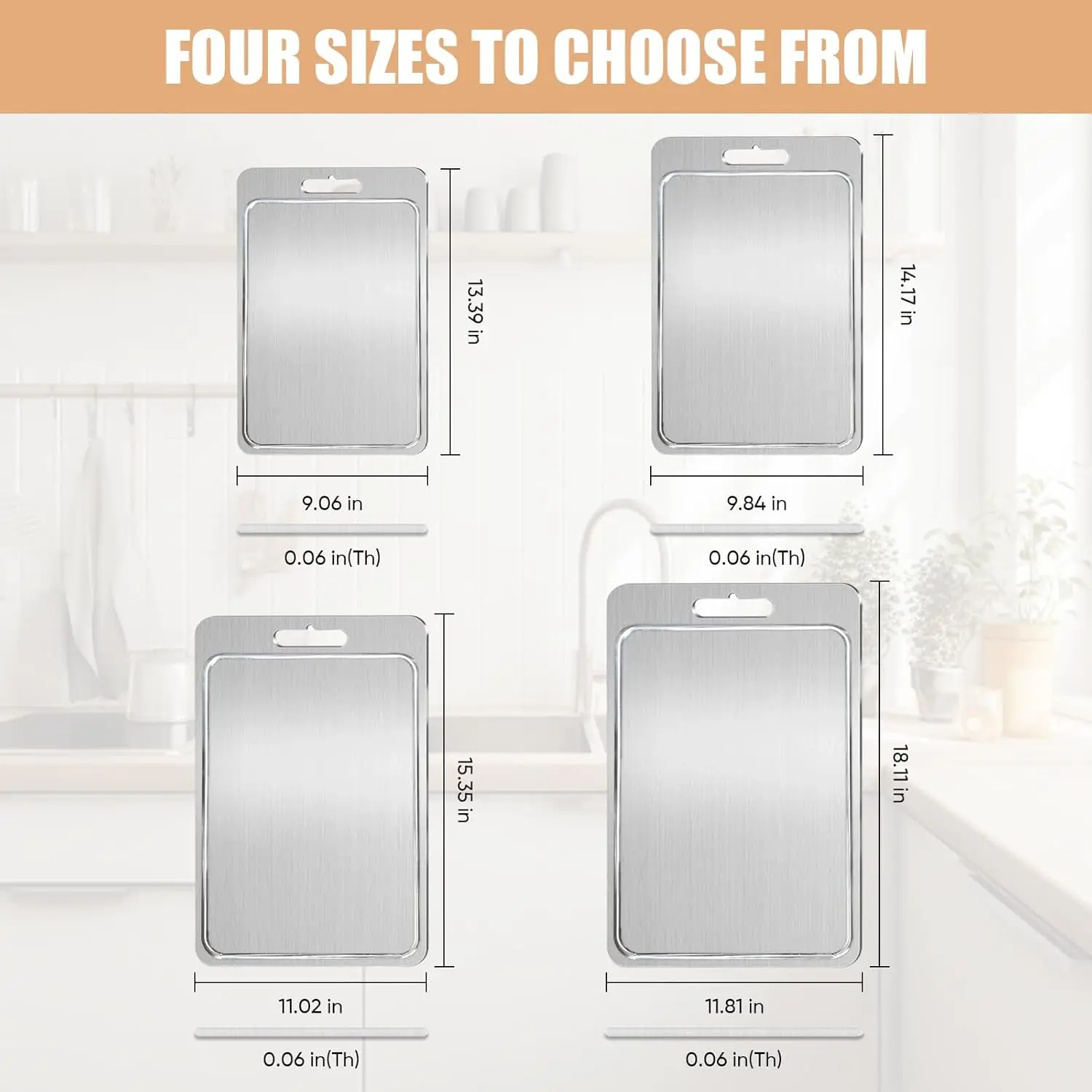 Titanium Chopping Board Double Sided with Juice Groove for Meat Vegetables Fruits Large Kitchen Cutting Surface