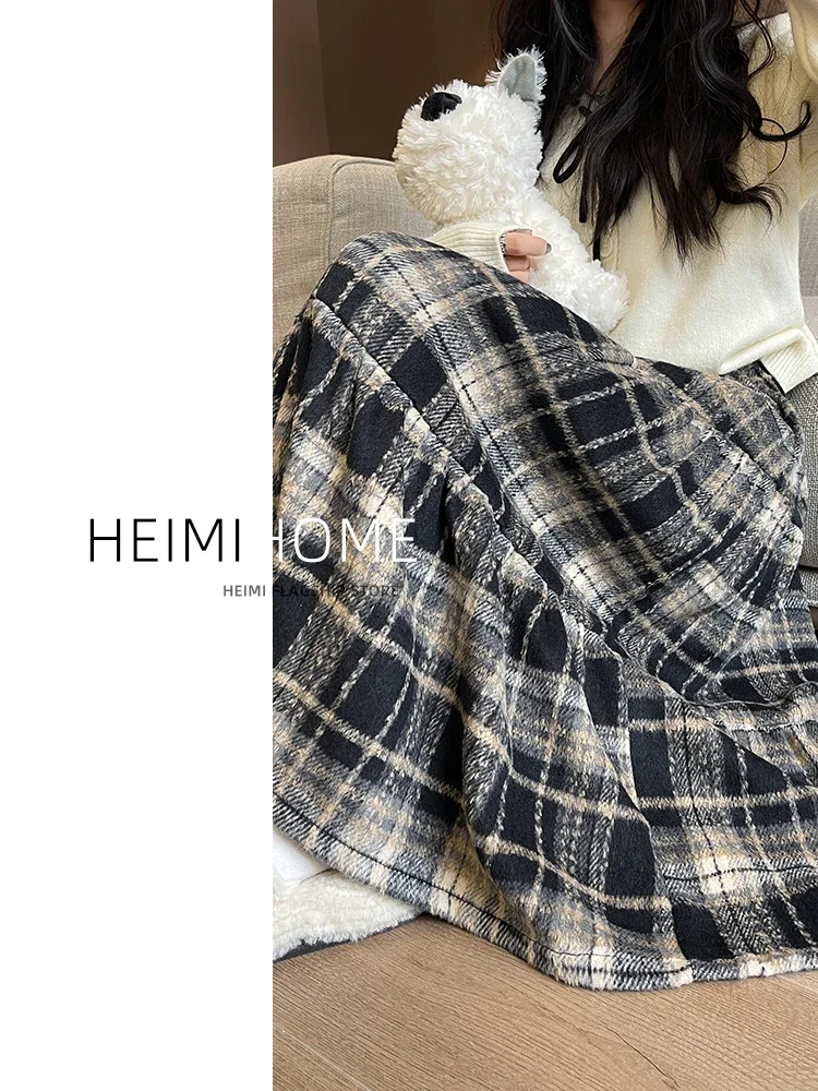 

Plaid skirt Women A-Line Long Skirts Y2k Harajuku Korean Vintage 90s Aesthetic High Waist Skirt 2000s Trashy Clothes 2024 Autumn