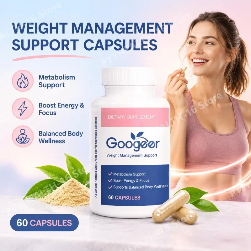Googeer Weight Management Support Capsules with Metabolism Support, Energy & Focus Support, Balanced Body Wellness - 60 Capsules
