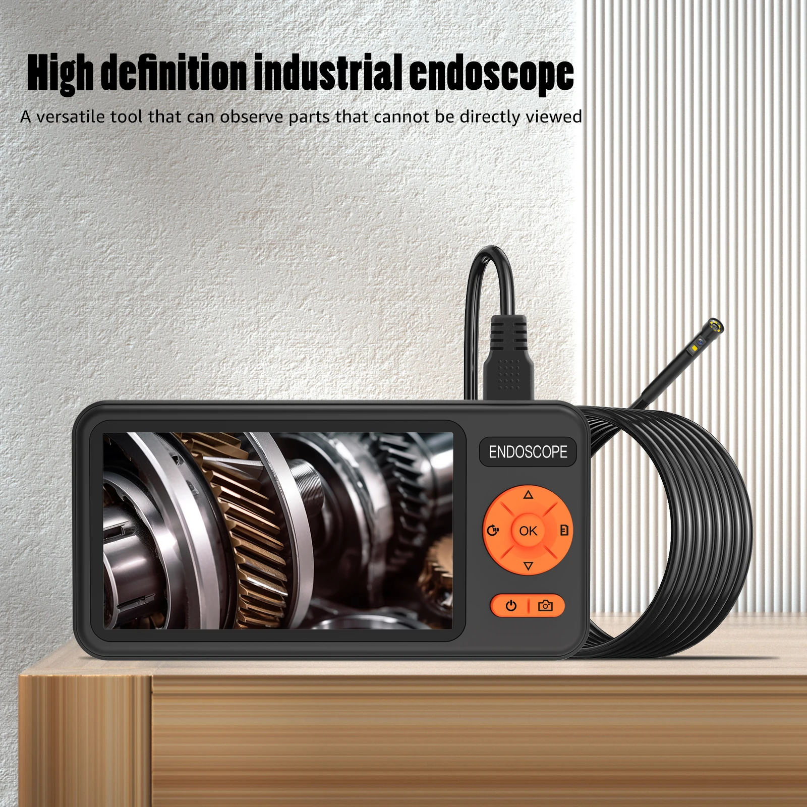 4.3Inch IP Screen 2MP 1080P Triple Lens Industrial Endoscope CMOS Borescope Inspection Otoscope Camera Digital Microscope